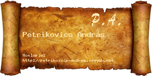 Petrikovics András névjegykártya