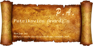 Petrikovics András névjegykártya